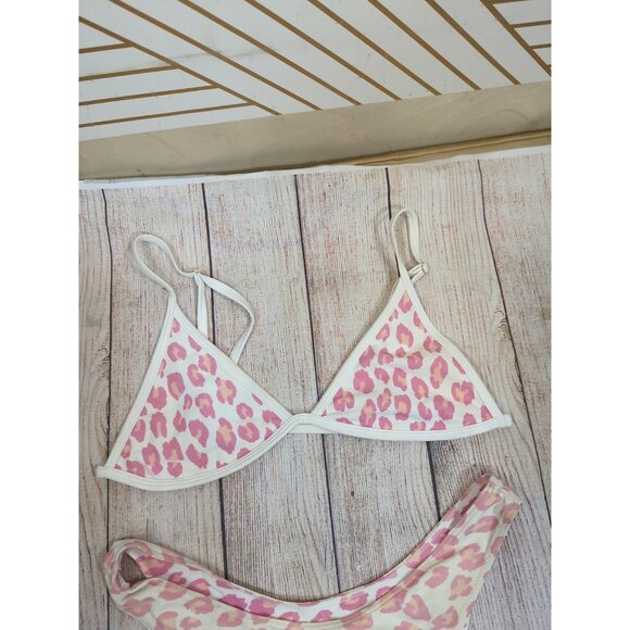 BAMBA SWIMWEAR Women's Pink Cheetah Bikini Two Piece Size Medium READ - Picture 2 of 8